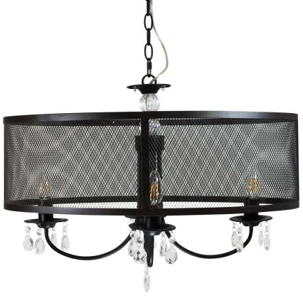 Luster na lancu BRESSO 4xE14/12W/230V crna