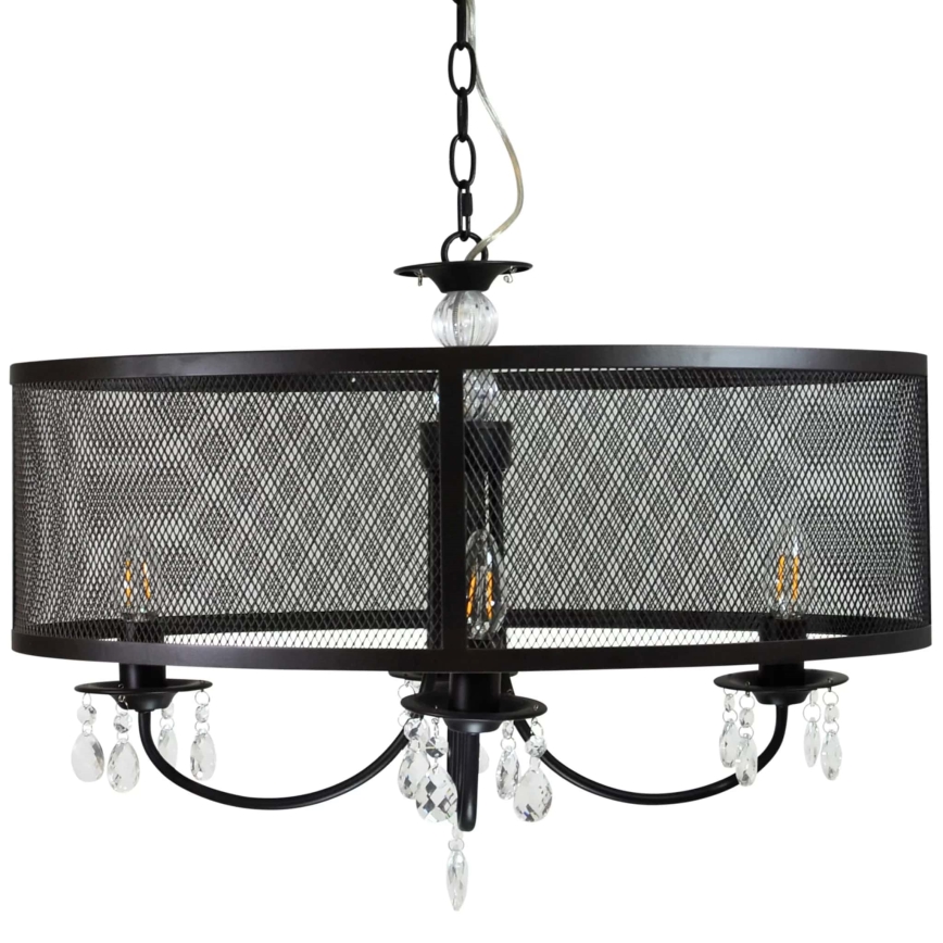 Luster na lancu BRESSO 4xE14/12W/230V crna