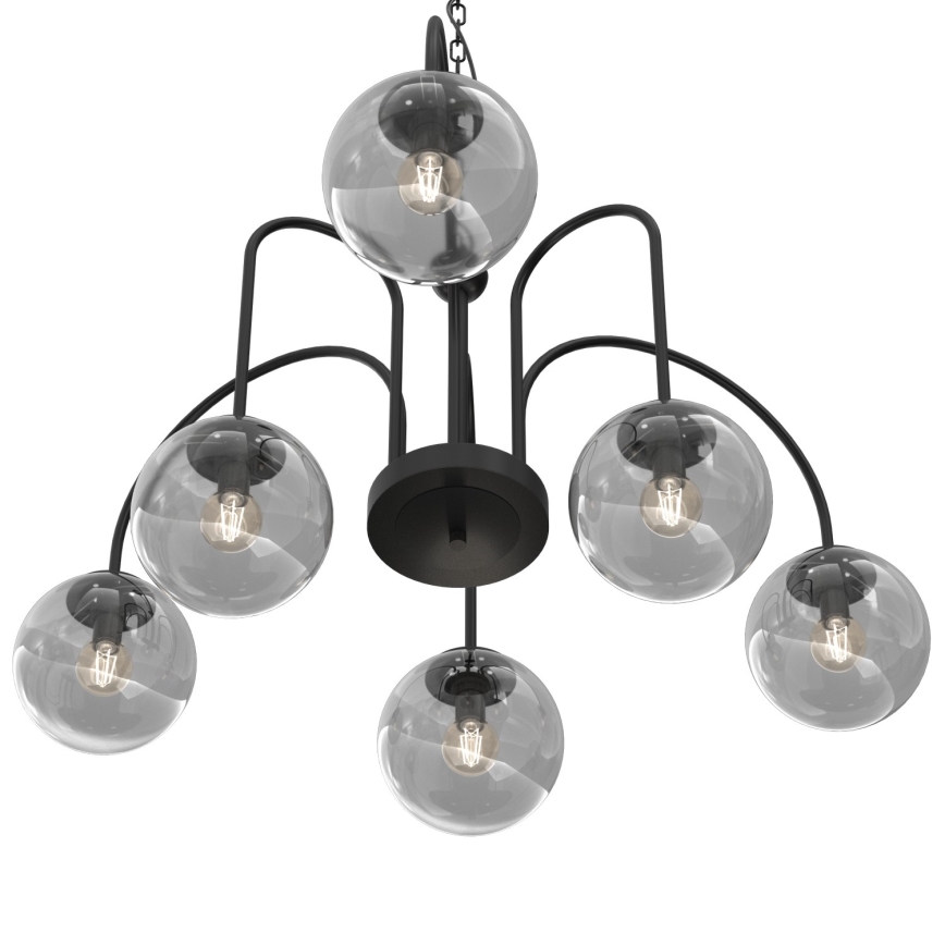 Luster na lancu CAMBRIDGE 6xE14/60W/230V crna