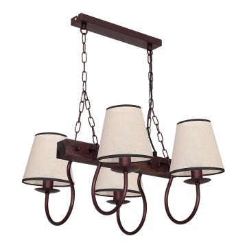 Luster na lancu CARIN 4xE14/60W/230V borovina