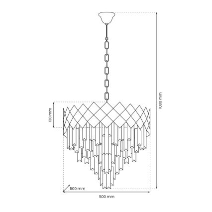 Luster na lancu CARISMA 9xE14/40W/230V mat krom