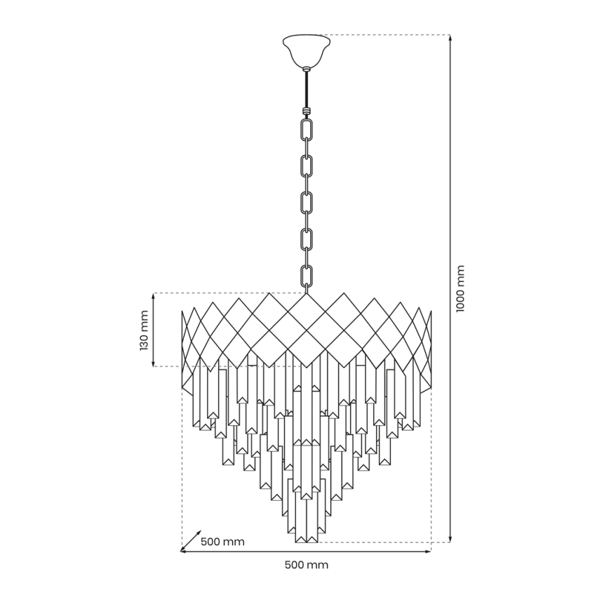 Luster na lancu CARISMA 9xE14/40W/230V mat krom