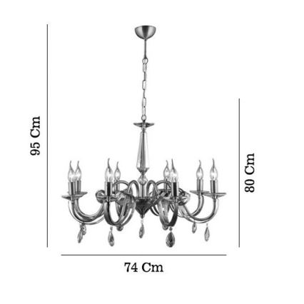Luster na lancu CASTRO 8xE14/40W/230V zlatni