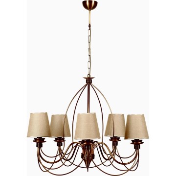 Luster na lancu CLASSIC 5xE14/40W/230V brončana/bež