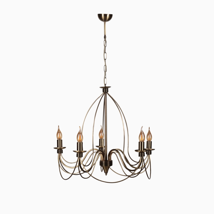 Luster na lancu CLASSIC 5xE14/40W/230V brončani