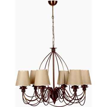 Luster na lancu CLASSIC 6xE14/40W/230V brončana/bež