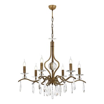 Luster na lancu CLASSIC 6xE14/40W/230V brončana