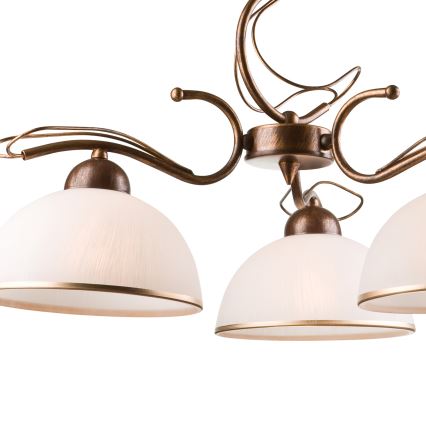 Luster na lancu COBRA 5xE27/60W/230V bronza/patina