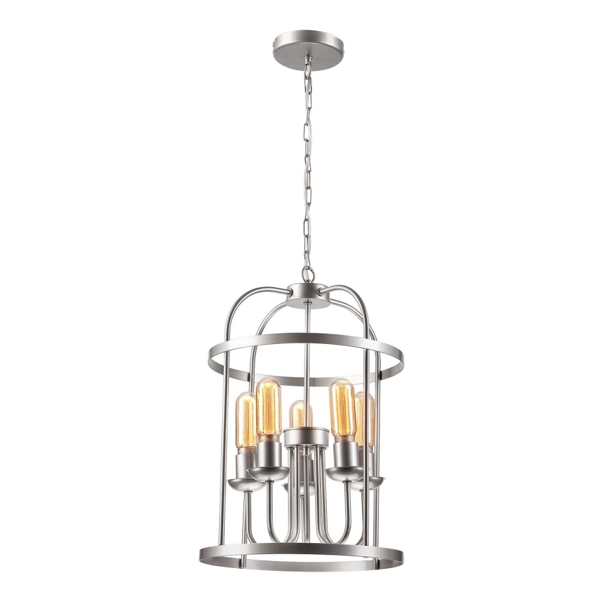 Luster na lancu CONSTANTINE 5xE27/60W/230V mat krom