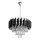 Luster na lancu CRISTAL 5xE14/10W/230V, Ø 38 cm, crni/matni krom
