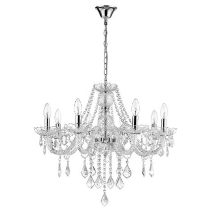 Luster na lancu CRISTALLO 8xE14/60W/230V sjajni krom