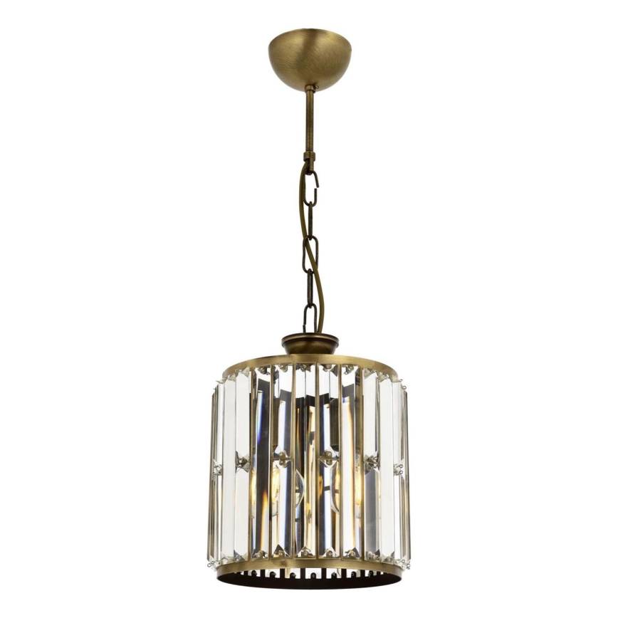 Luster na lancu CRYSTALLINE 1xE27/6W/230V brončani