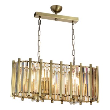 Luster na lancu CRYSTALLINE 6xE14/40W/230V mesing