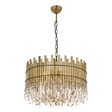 Luster na lancu CRYSTALLINE 8xE27/40W/230V pr. 60 cm mesing