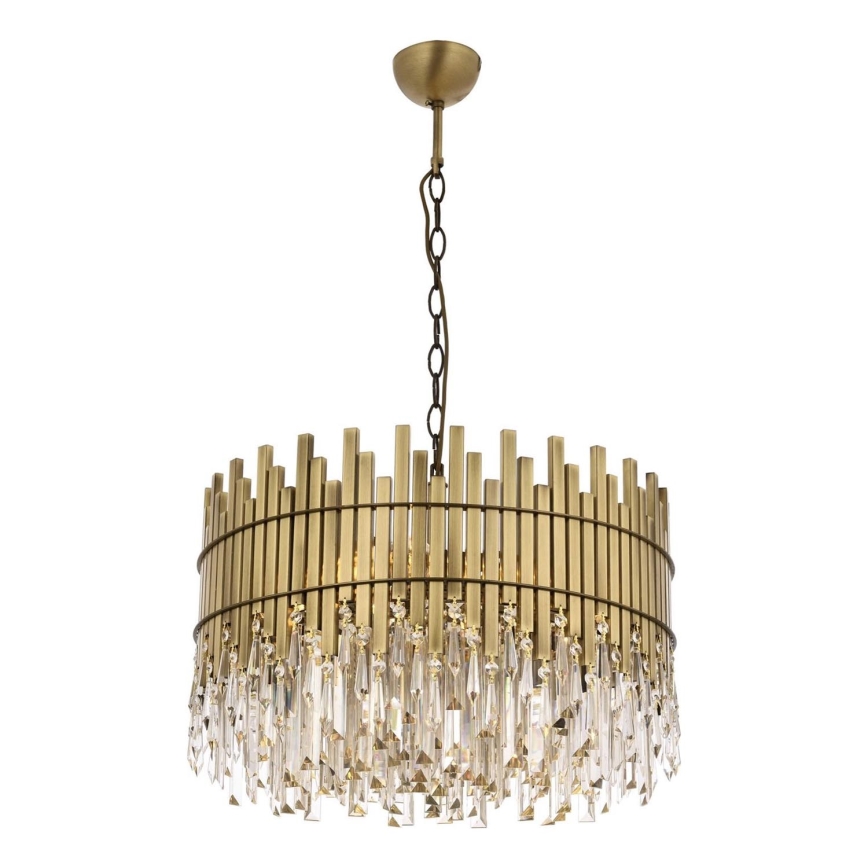Luster na lancu CRYSTALLINE 8xE27/40W/230V pr. 60 cm mesing