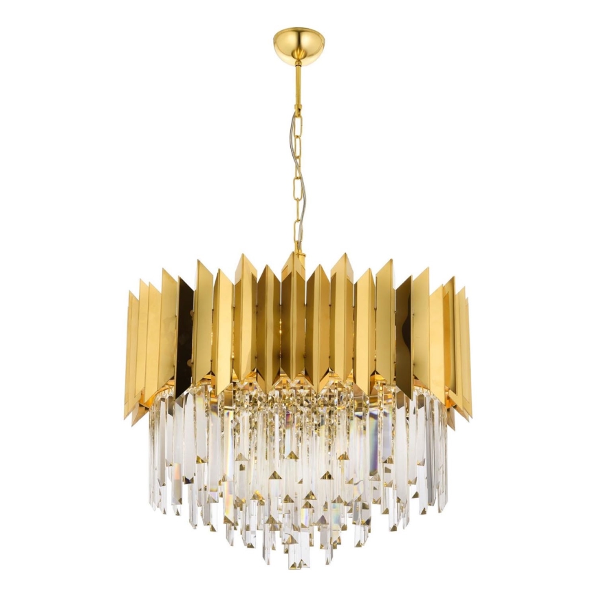 Luster na lancu CRYSTALLINE 8xE27/40W/230V zlatni
