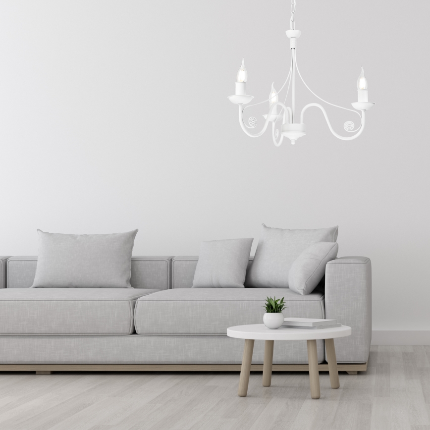 Luster na lancu DONATO 3xE14/40W/230V bijela