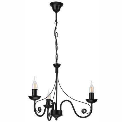 Luster na lancu DONATO 3xE14/40W/230V crna