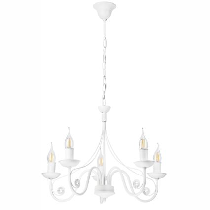 Luster na lancu DONATO 5xE14/40W/230V bijela