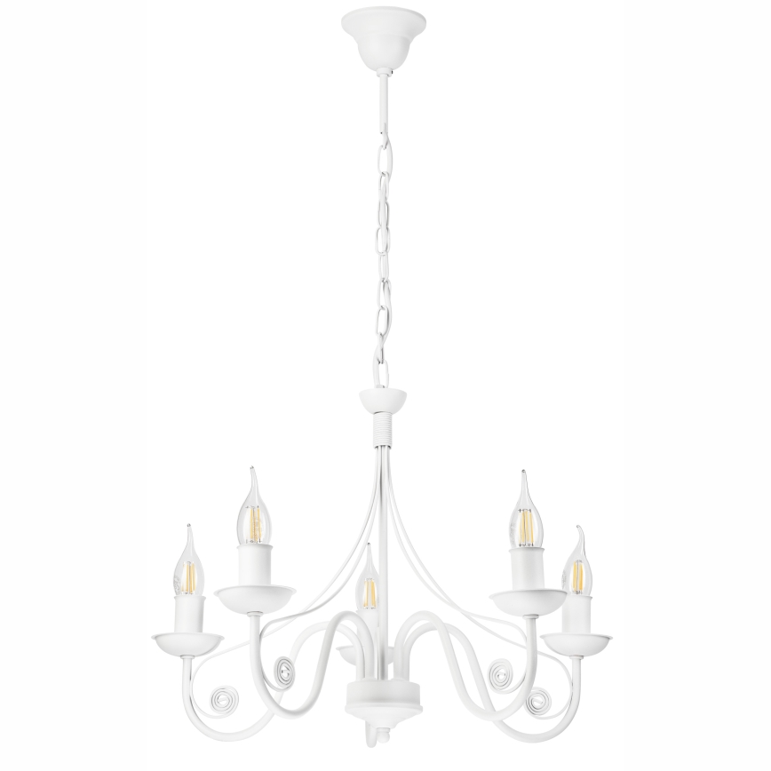 Luster na lancu DONATO 5xE14/40W/230V bijela