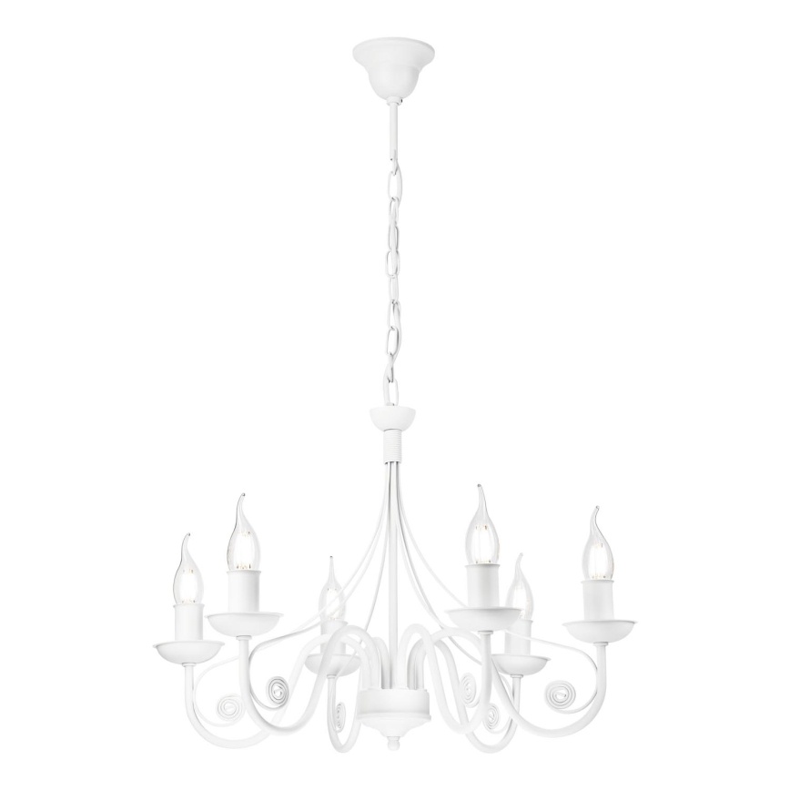 Luster na lancu DONATO 6xE14/40W/230V bijela