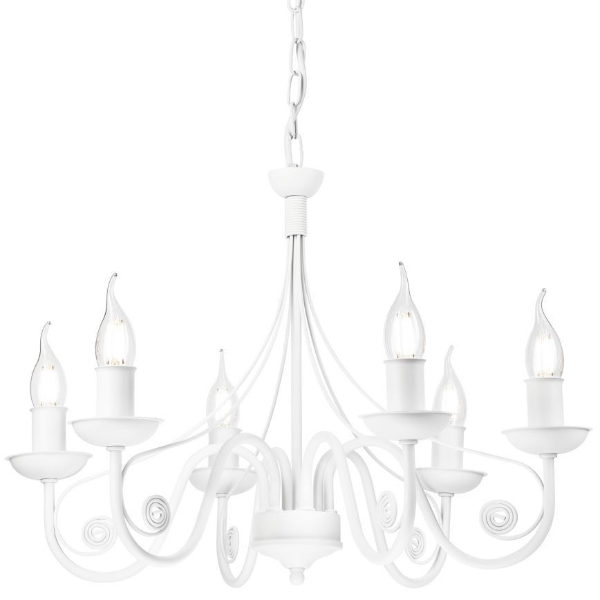 Luster na lancu DONATO 6xE14/40W/230V bijela