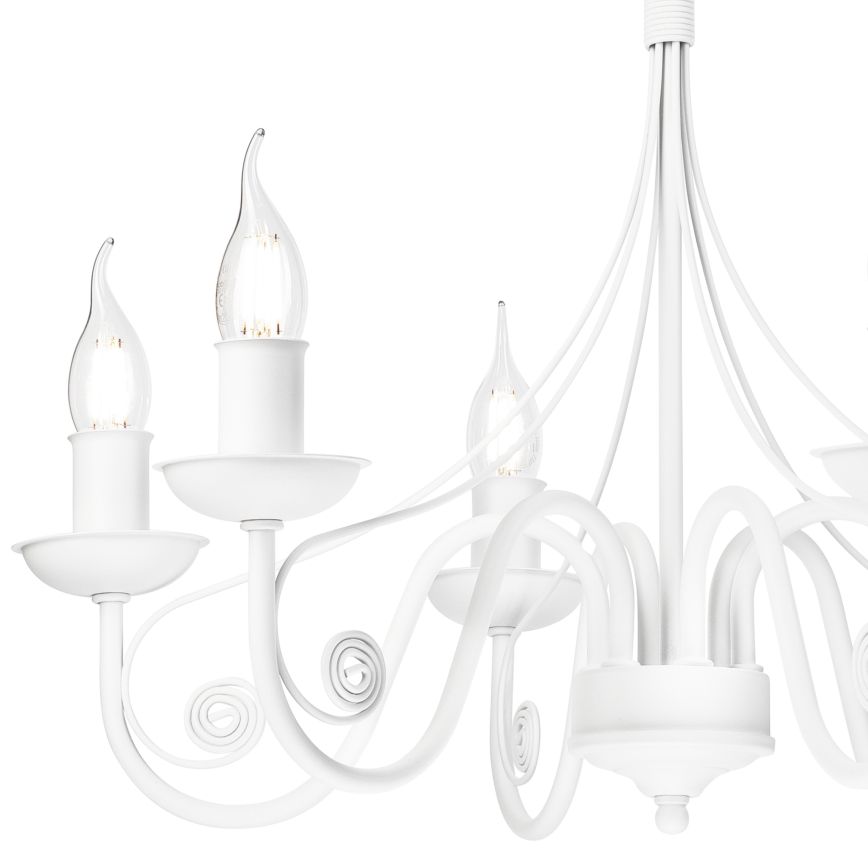 Luster na lancu DONATO 6xE14/40W/230V bijela