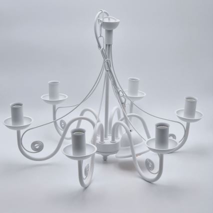 Luster na lancu DONATO 6xE14/40W/230V bijela