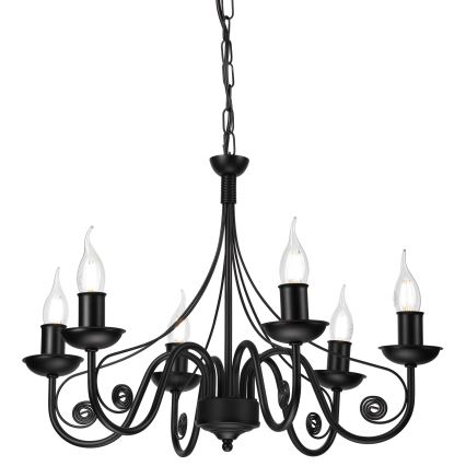 Luster na lancu DONATO 6xE14/40W/230V crna