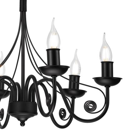 Luster na lancu DONATO 6xE14/40W/230V crna