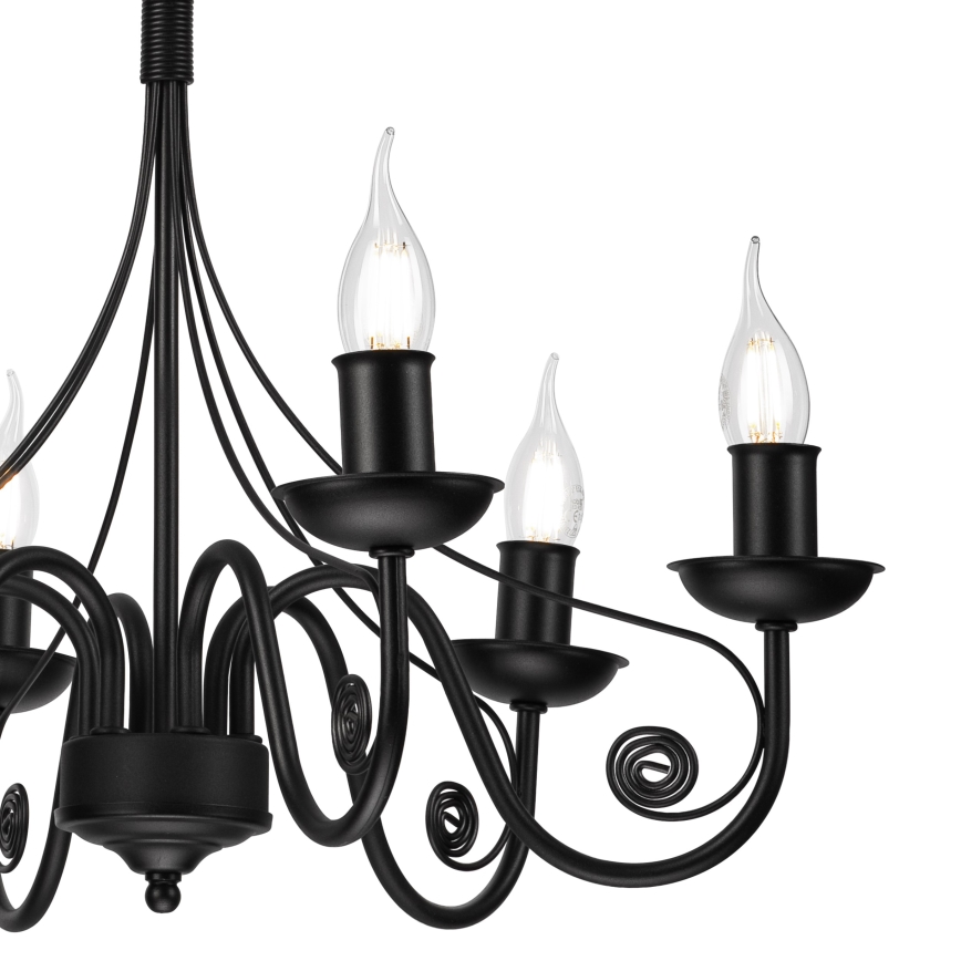 Luster na lancu DONATO 6xE14/40W/230V crna