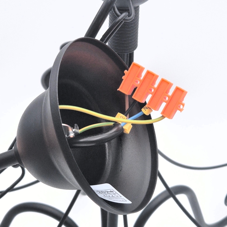 Luster na lancu DONATO 6xE14/40W/230V crna