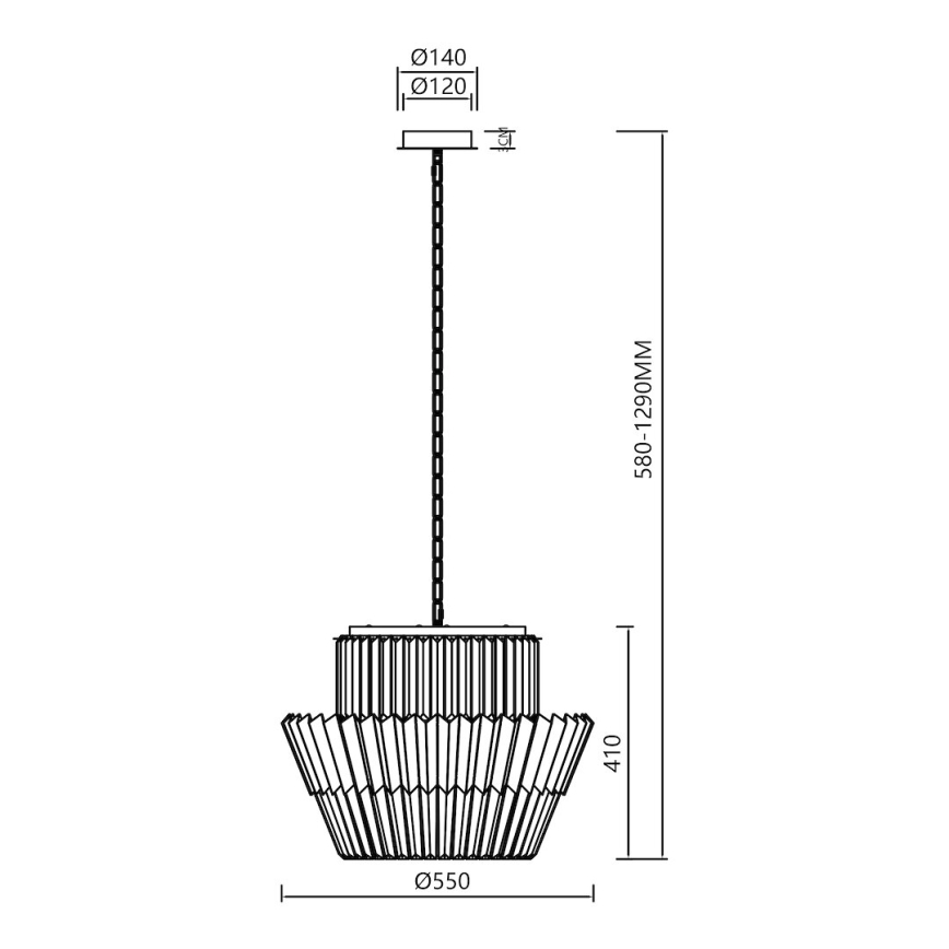Luster na lancu DONNA 12xE14/40W/230V pr. 55 cm mat krom