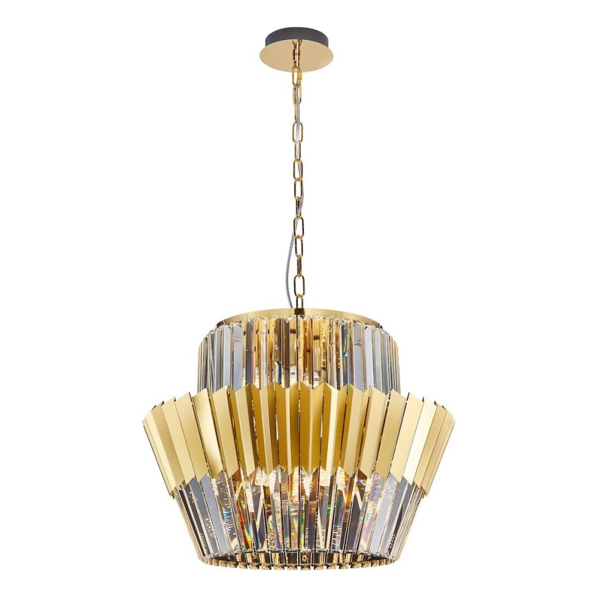 Luster na lancu DONNA 12xE14/40W/230V pr. 55 cm zlatna