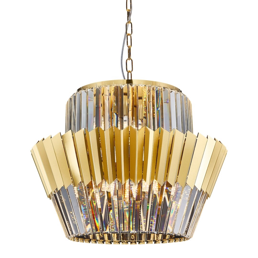 Luster na lancu DONNA 12xE14/40W/230V pr. 55 cm zlatna