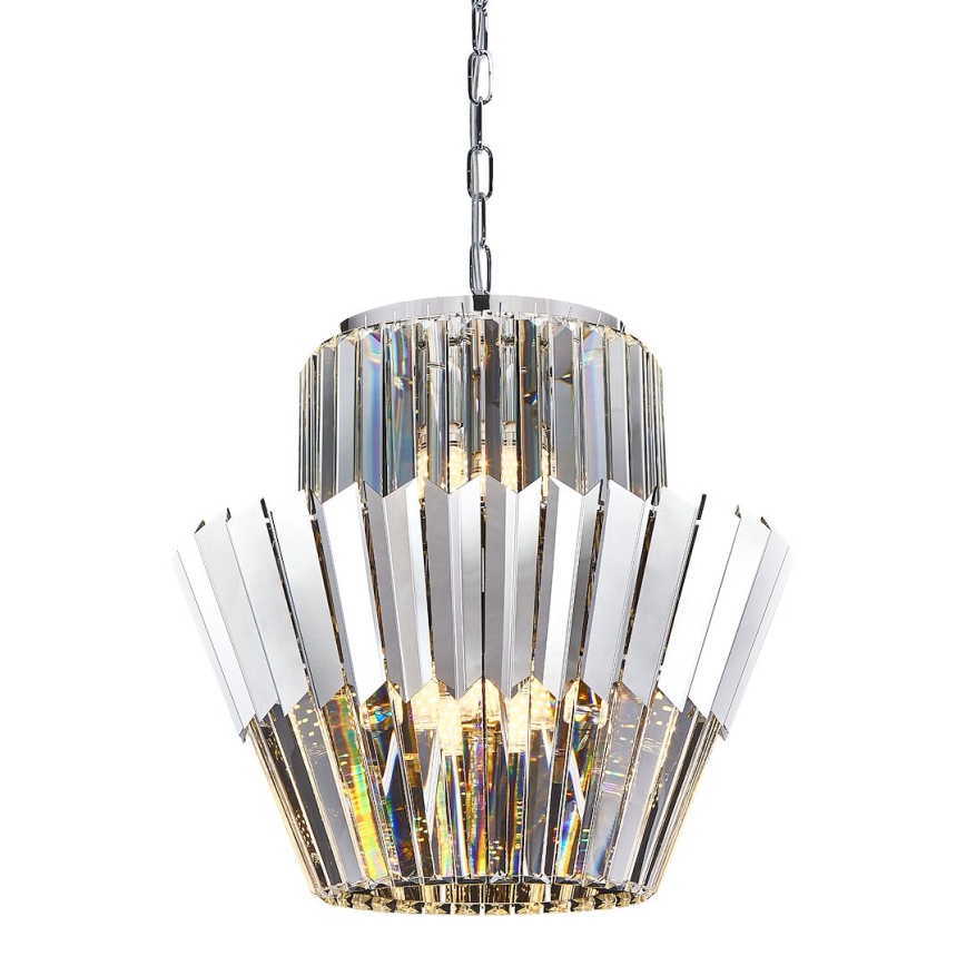 Luster na lancu DONNA 9xE14/40W/230V pr. 45 cm mat krom