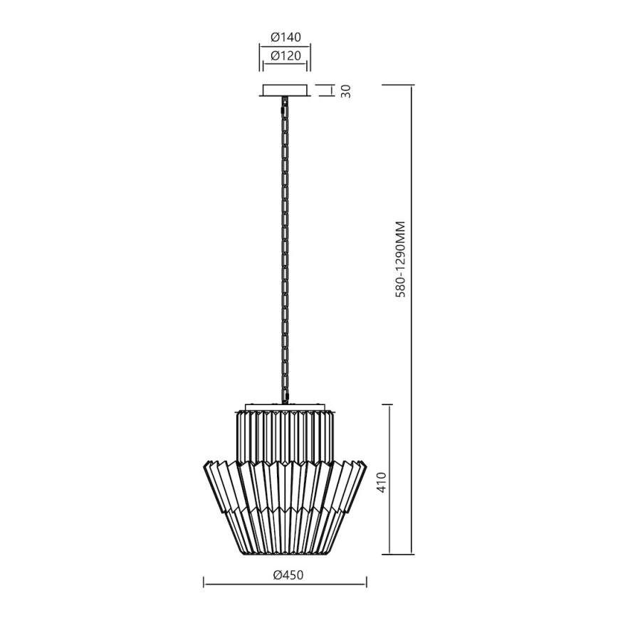 Luster na lancu DONNA 9xE14/40W/230V pr. 45 cm mat krom