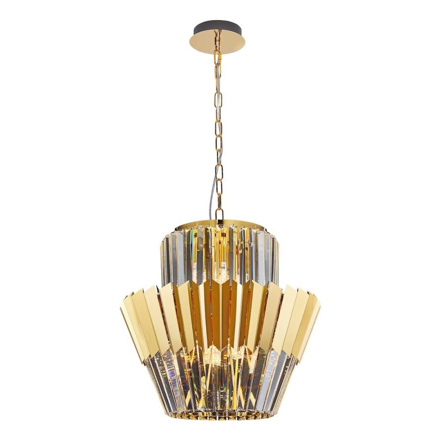 Luster na lancu DONNA 9xE14/40W/230V pr. 45 cm zlatna