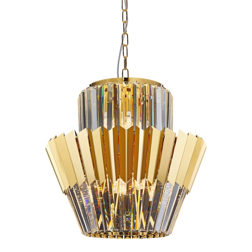 Luster na lancu DONNA 9xE14/40W/230V pr. 45 cm zlatna