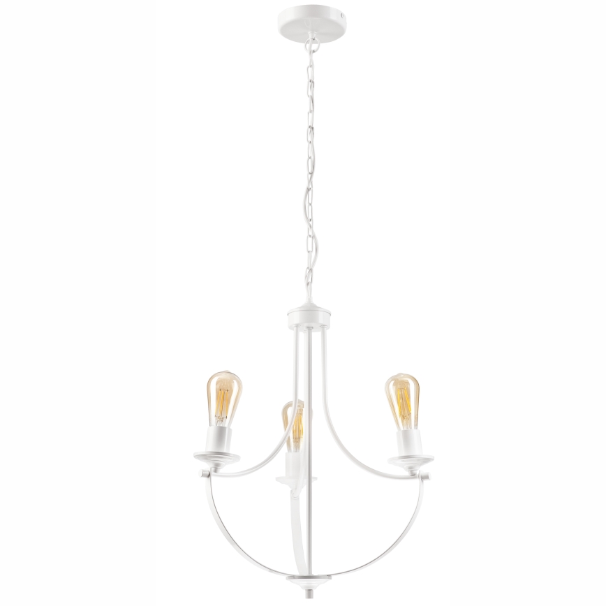 Luster na lancu GINA 3xE27/60W/230V bijela