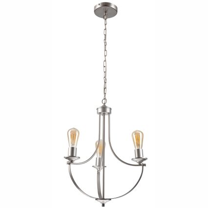 Luster na lancu GINA 3xE27/60W/230V mat krom