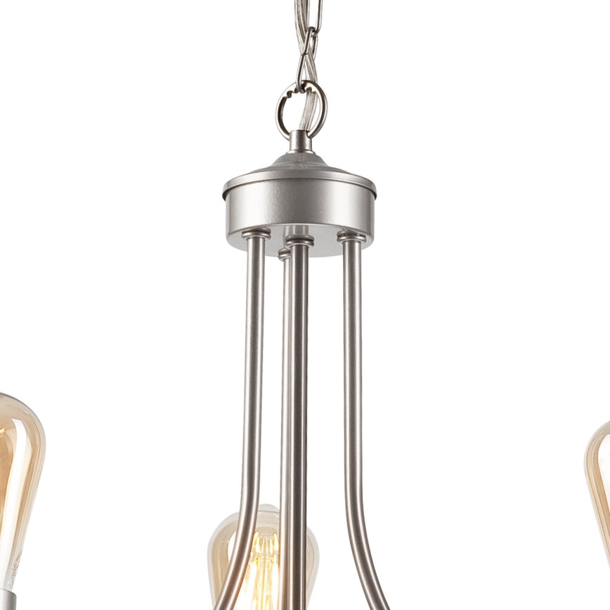 Luster na lancu GINA 3xE27/60W/230V mat krom