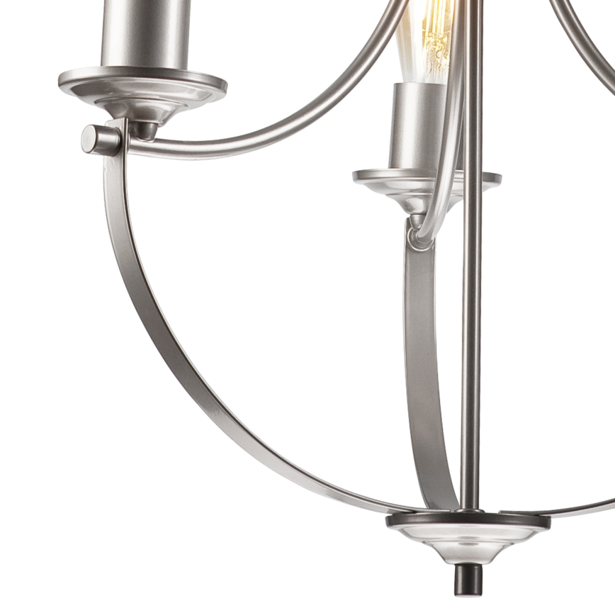 Luster na lancu GINA 3xE27/60W/230V mat krom