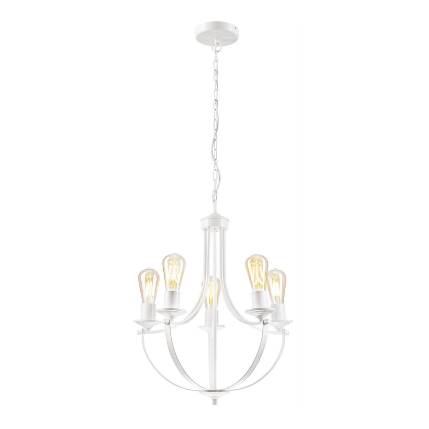 Luster na lancu GINA 5xE27/60W/230V bijela