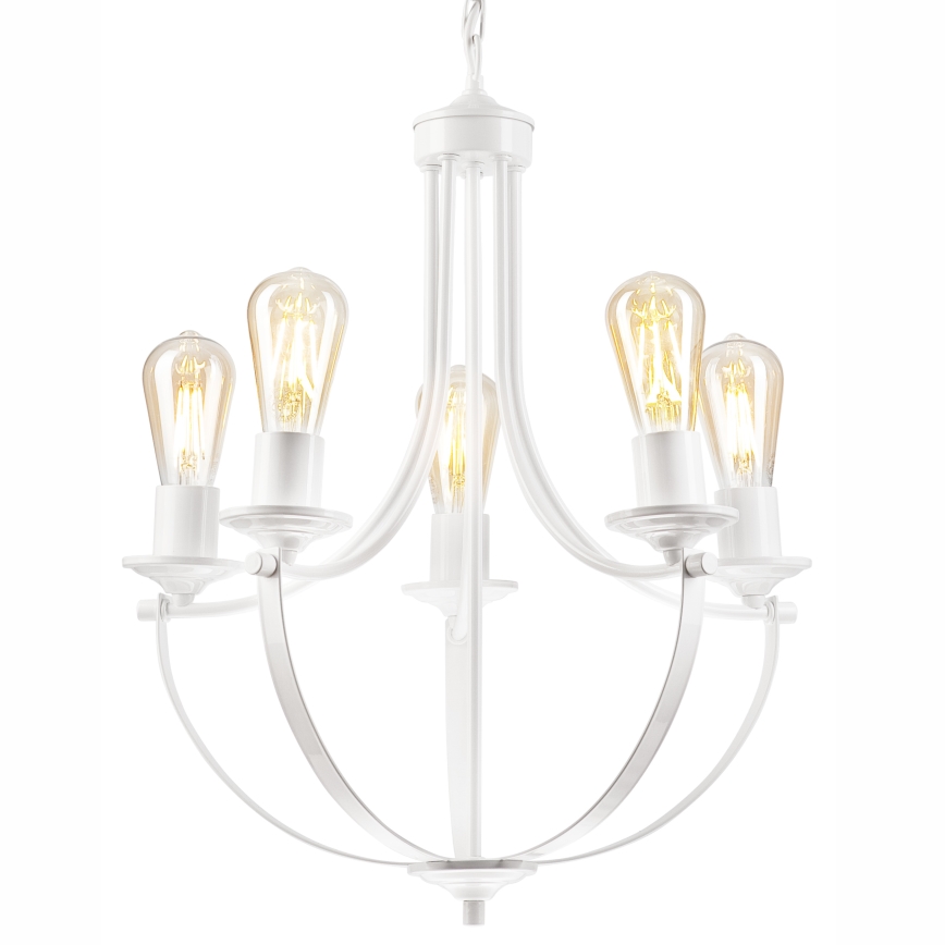 Luster na lancu GINA 5xE27/60W/230V bijela