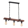 Luster na lancu HARD 3xE27/60W/230V borovina