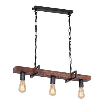 Luster na lancu HARD 3xE27/60W/230V borovina