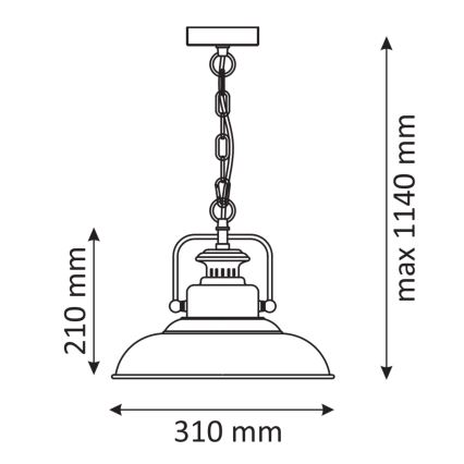 Luster na lancu ICELAND 1xE27/20W/230V