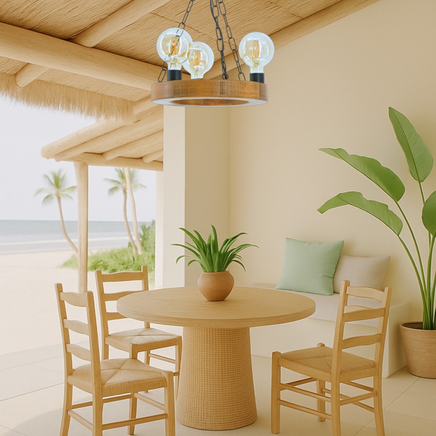 Luster na lancu IOS 3xE27/60W/230V pr. 30 cm bukva - FSC certificirano