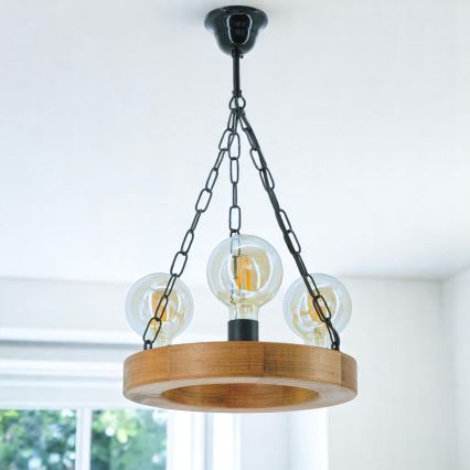 Luster na lancu IOS 3xE27/60W/230V pr. 30 cm bukva - FSC certificirano